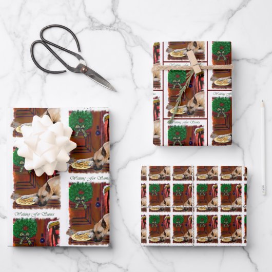 Grote Deen (Fawn) Kerstmis Inpakpapier Vel (Voorkant)