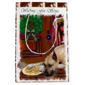 Grote Deen (Fawn) Kerstmis Medium Cadeauzakje (Voorkant)