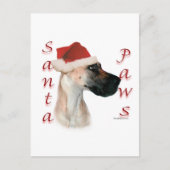 Grote Deen (fawn) Santa Paws Feestdagenkaart (Voorkant)