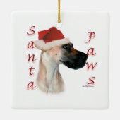 Grote Deen (fawn) Santa Paws Keramisch Ornament (Achterkant)