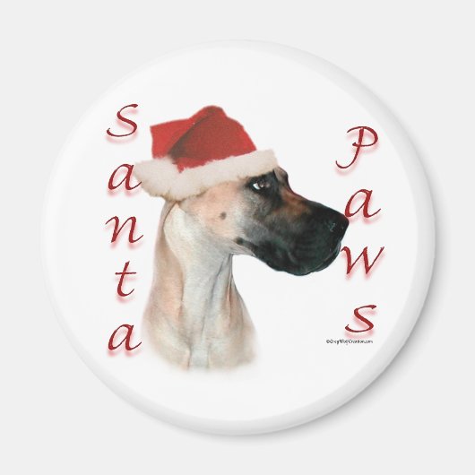 Grote Deen (fawn) Santa Paws Magneet (Voorkant)