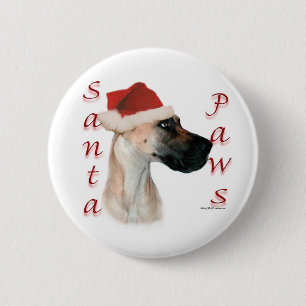 Grote Deen (fawn) Santa Paws Ronde Button 5,7 Cm