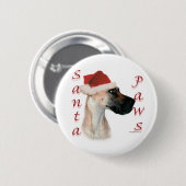 Grote Deen (fawn) Santa Paws Ronde Button 5,7 Cm (Voorkant /achterkant)