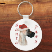 Grote Deen (fawn) Santa Paws Sleutelhanger (Voorkant)