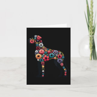 Grote Deen Floral Silhouette Hond Grote Deen Lover Kaart