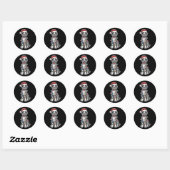 Grote Deen Gehuld In Kerstlichten Ronde Sticker (Vel)