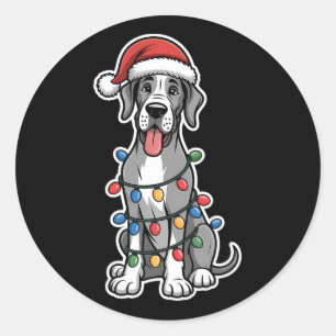 Grote Deen Gehuld In Kerstlichten Ronde Sticker