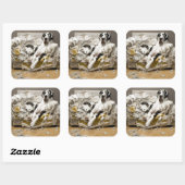 Grote Deen gekauwde Sofa Pet Sitter Hond Walker Vierkante Sticker (Vel)