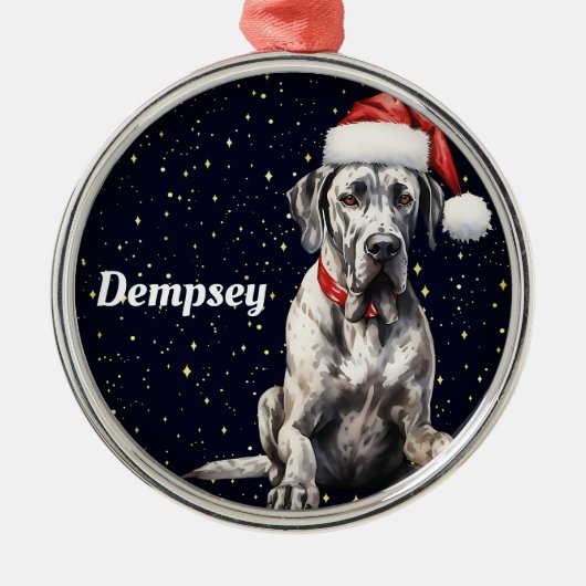 Grote Deen Gepersonaliseerde Kerst Ornament (Voorkant)