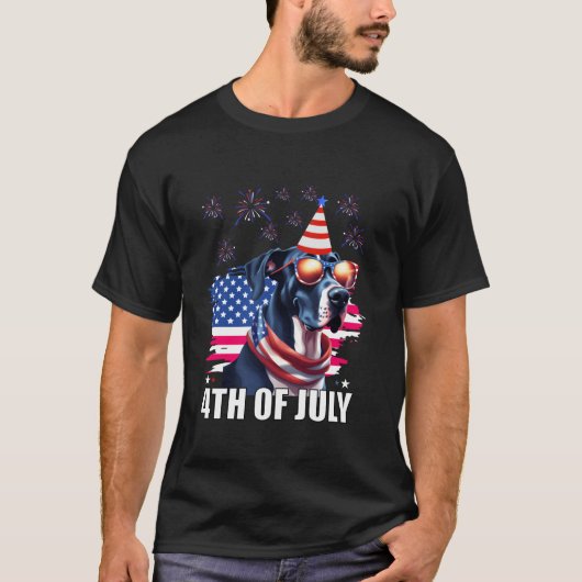 Grote Deen Grappig 4 juli Patriottische Vlag Groot T-shirt (Voorkant)
