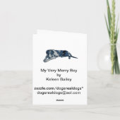 Grote Deen 'Gunner' als Santa Wenskaart Feestdagen Kaart (Achterkant)