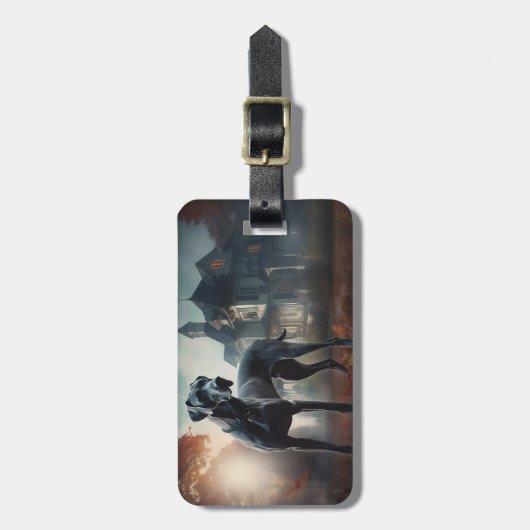 Grote Deen Halloween eng Bagagelabel (Voorkant verticaal)