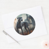 Grote Deen Halloween eng Ronde Sticker (Envelop)