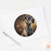 Grote Deen Halloween eng Ronde Sticker (Envelop)