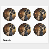 Grote Deen Halloween eng Ronde Sticker (Vel)