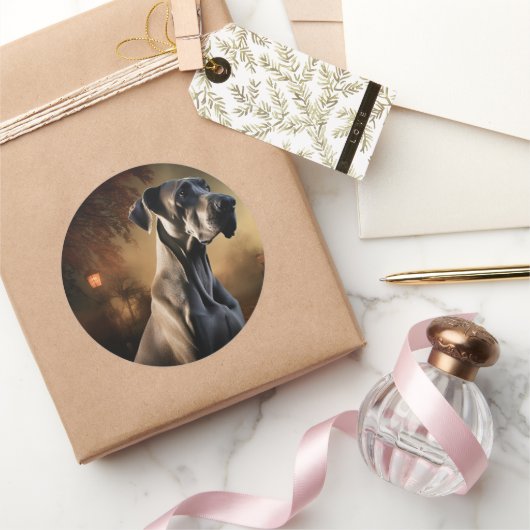 Grote Deen Halloween eng Ronde Sticker (Geschenken)