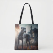 Grote Deen Halloween eng Tote Bag (Voorkant)