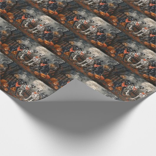 Grote Deen Halloween Spooky Cadeaupapier (Hoek)