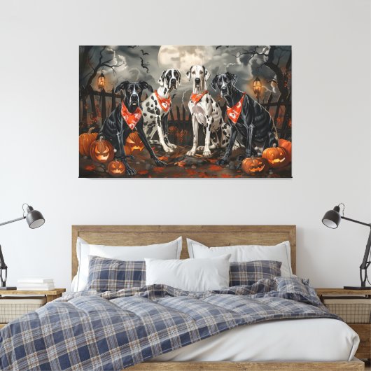 Grote Deen Halloween Spooky Canvas Afdruk (Insitu (Slaapkamer))