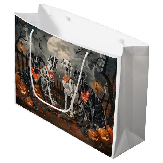 Grote Deen Halloween Spooky Groot Cadeauzakje (Voorkant Gekanteld)