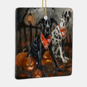 Grote Deen Halloween Spooky Keramisch Ornament (Rechts)