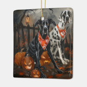 Grote Deen Halloween Spooky Keramisch Ornament (Links)