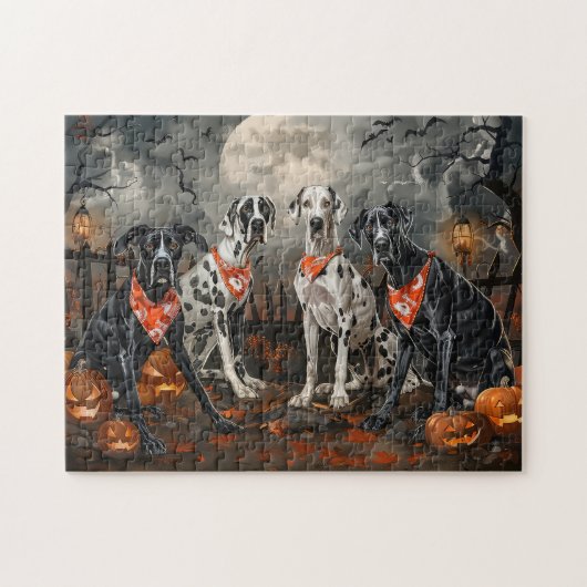 Grote Deen Halloween Spooky Legpuzzel (Horizontaal)