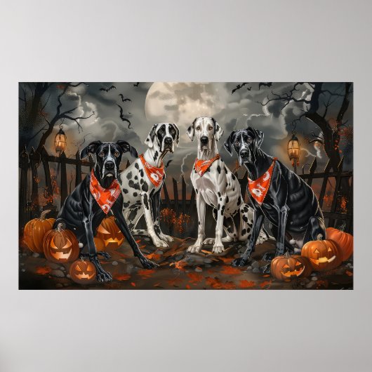 Grote Deen Halloween Spooky Poster (Voorkant)