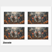 Grote Deen Halloween Spooky Rechthoekige Sticker (Vel)