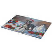 Grote Deen Hardlopen in Sneeuw Met Kerst Pet Snijplank (Hoek)