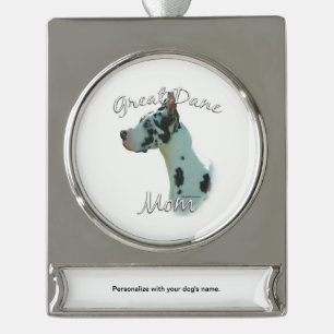 Grote Deen (harlekijn) Mam 2 Verzilverd Banner Ornament