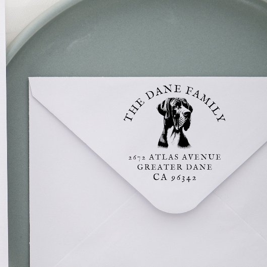 Grote Deen Hond Familienaam Retour Adres Rubberstempel