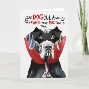 Grote Deen Hond Grappig Count DOGcula Halloween Feestdagen Kaart