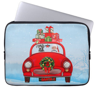 Grote deen-hond in de auto met de kerstman laptop sleeve