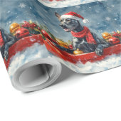 Grote Deen Hond In Sledge Laat Het Sneeuw Kerstmis Cadeaupapier (Rol Hoek)