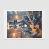 Grote Deen hond in Victoriaans jurk en gitaar - Tissuepapier (Voorkant)