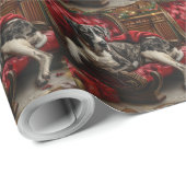 Grote Deen Hond Kerstfeest Cadeaupapier (Rol Hoek)