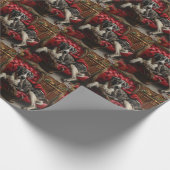 Grote Deen Hond Kerstfeest Cadeaupapier (Hoek)