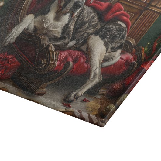 Grote Deen Hond Kerstfeest Snijplank (Hoek)