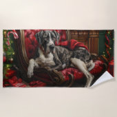Grote Deen Hond Kerstfeest Strandlaken (Voorkant)