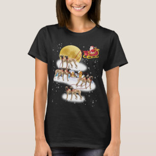 Grote Deen Hond Licht Kerstmis Rendier Boom Xmas T-shirt