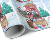 Grote deen-hond op sneeuwkerst, bruidegom P Cadeaupapier (Rol Hoek)