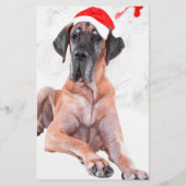 Grote Deen Hond Pet Vrolijk Kerstfeest Briefpapier (Voorkant)