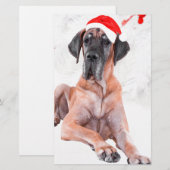 Grote Deen Hond Pet Vrolijk Kerstfeest Briefpapier (Voorkant / Achterkant)