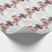 Grote Deen Hond Pet Vrolijk Kerstfeest Cadeaupapier (Hoek)