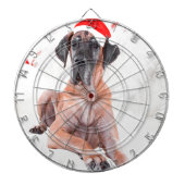 Grote Deen Hond Pet Vrolijk Kerstfeest Dartbord (Voorkant)