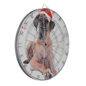 Grote Deen Hond Pet Vrolijk Kerstfeest Dartbord (Voorkant Links)