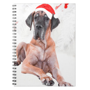Grote Deen Hond Pet Vrolijk Kerstfeest Notitieboek