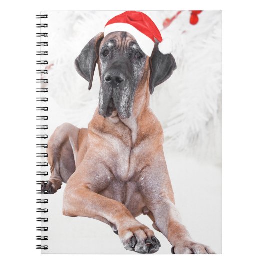 Grote Deen Hond Pet Vrolijk Kerstfeest Notitieboek (Voorkant)