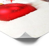 Grote Deen Hond Pet Vrolijk Kerstmis Rood Ornament Poster (Hoek)